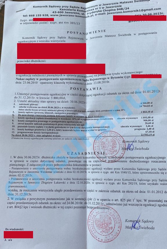 nakaz zaplaty w postepowaniu upominawczym